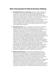 Nine Checkpoints for Ethical Decision
