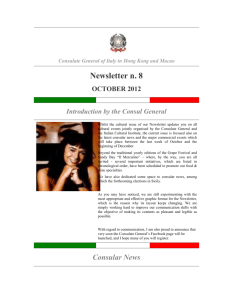 Consulate General of Italy in Hong Kong and Macao Newsletter n. 8