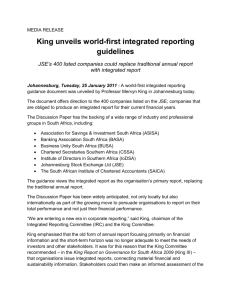 IRC Media Release - Integrated Reporting