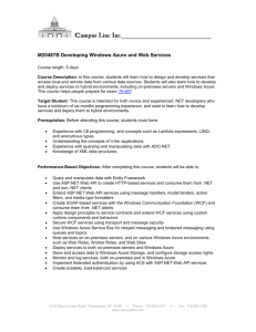 M20487B Developing Windows Azure and Web Services