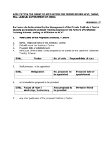 APPLICATION FOR GRANT OF AFFILIATION FOR TRADES