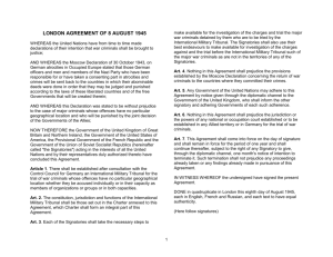 LONDON AGREEMENT OF 8 AUGUST 1945