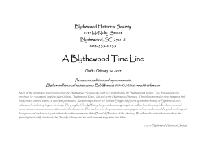A Blythewood Timeline - BHS Library Cyber Center