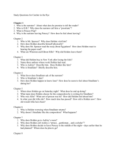 Study Questions for Catcher in the Rye