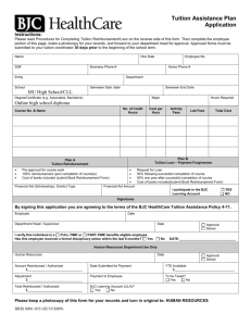 Tution Assistance Plan Application