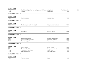 Lexile: 1300 F Poe The Tales of Edgar Allan Poe : a Kaplan new