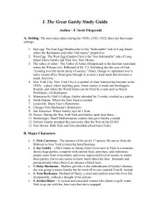 The Great Gatsby Study Guide