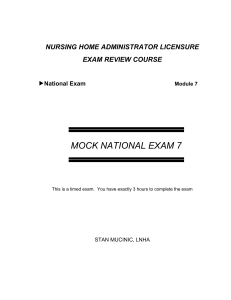 Sample Mock National Exam