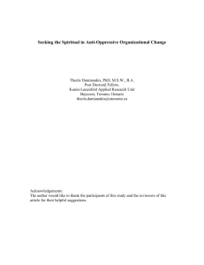 Seeking the Spiritual in Anti-Oppressive Organizational Change