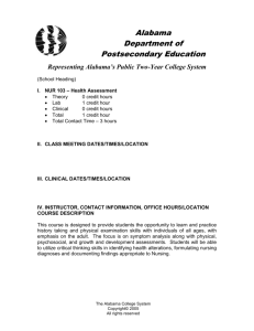 NUR103 Health Assessment Syllabus