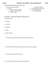 Chapter 8 Genuine Agreement Questions