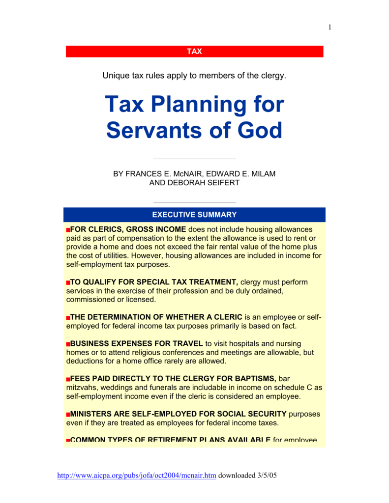 Irs Clergy Housing Allowance Worksheet 2021