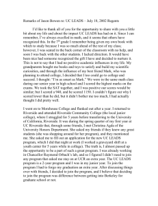 Draft -- Remarks of Jason Bowen re UC LEADS – July 18, 2002