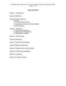 Section 4.2 Maintenance of Equipment by Contractor