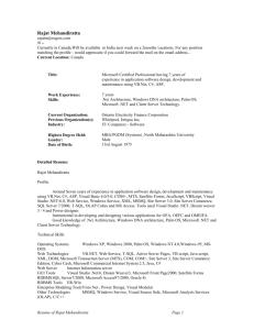 Rajat's Resume - Trelco Limited Company