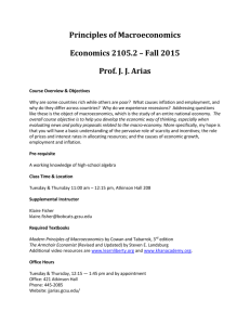 Economics 2105.2 – Fall 2015
