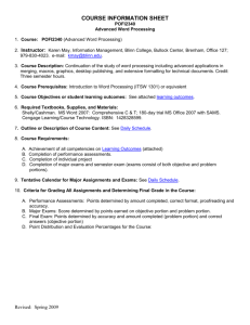 course information sheet