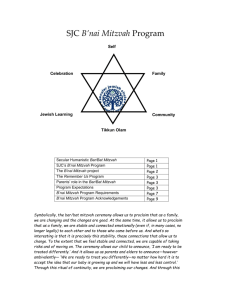 B'nai Mitzvah Program Description
