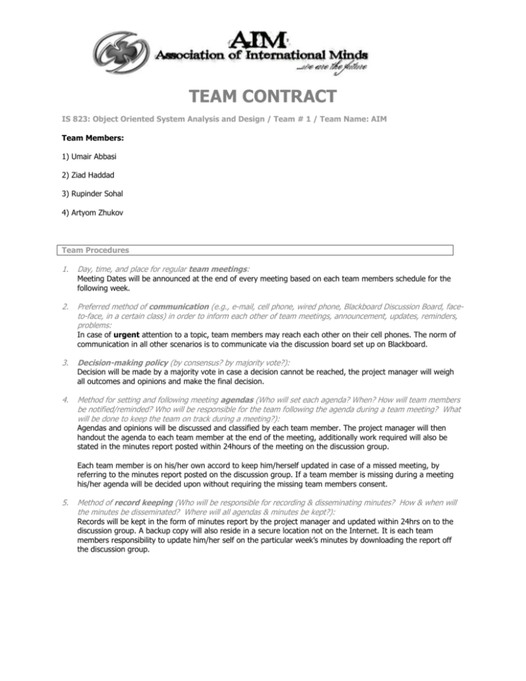 travel team contract