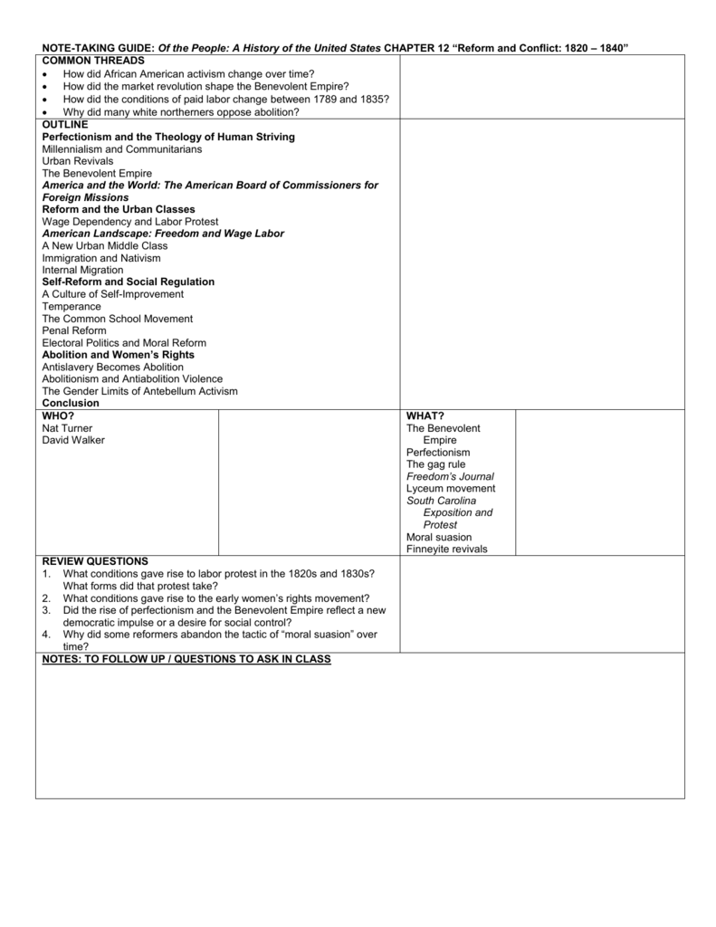 Note Taking Guide Note Taking Guide