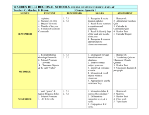 warren hills regional schools: course of study/curriculum map