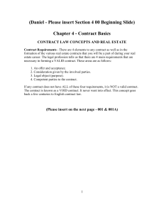 Chapter 4 – Contract Basics - Train Agents Real Estate Licensing