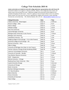 College Visit Schedule 2015-16