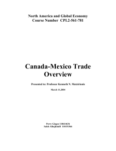 REPORT ON CANADA'S TRADE WITH MEXICO, Perry Giagos