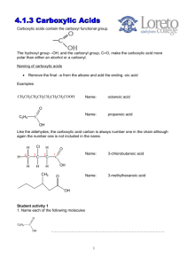 4.1.3 Carboxylic acids Booklet