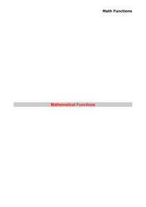 Mathematical Functions - dFPUG