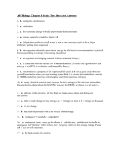 AP Biology Chapter 8 Study Test Question Answers
