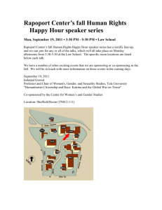 Rapoport Center's fall Human Rights Happy Hour speaker series