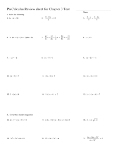 PreCalculus Review sheet for chapter 3 Test