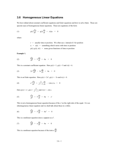 3.6 Homogeneous Linear Equations