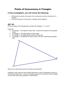 Points of Concurrency in Triangles