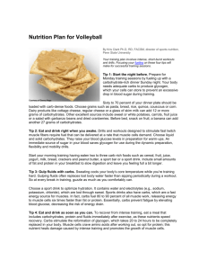 Nutrition Plan for Volleyball