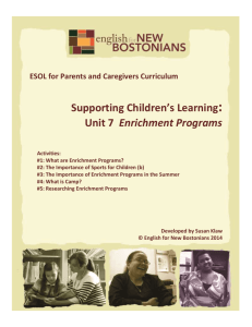 Unit 7: Enrichment Programs - English For New Bostonians