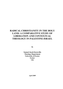 RADICAL CHRISTIANITY IN THE HOLY LAND: A COMPARATIVE