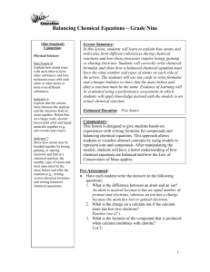 Element / Ion Cards - ODE IMS - Ohio Department of Education