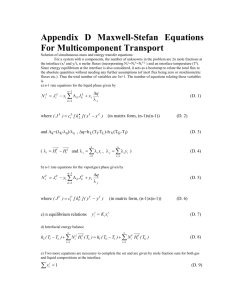 Appendix D Maxwell-Stefan Equations For Multicomponent