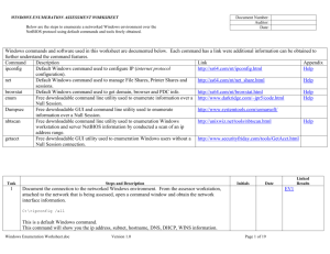 Windows Enumeration Worksheet - jedge.com Information Security