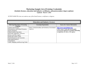 Deliverable #2: List and Examples of Credentials