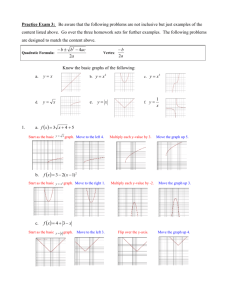 Practice Exam 3: Be aware that the following problems are not