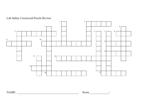 Lab Safety Crossword Puzzel