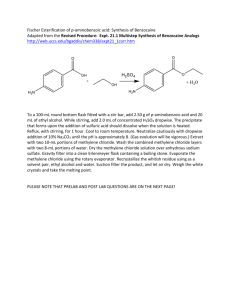 Fischer Esterification of p-aminobenzoic acid: Synthesis of