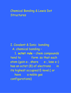 Chemical Bonding & Lewis Dot Structures