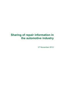 Sharing of repair information in the automotive industry