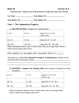 Identifying Algebraic Properties Worksheet Answer Key
