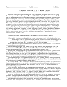 Ableman v. Booth Controversy Reading/Worksheet