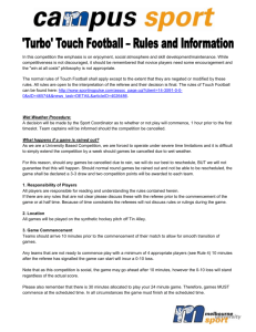 Turbo Touch Rules - Melbourne University Sport